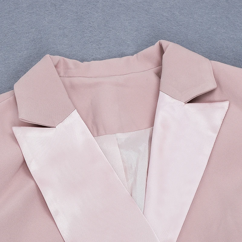 INDRESSME 2019 Новый Модный женский розовый костюм элегантный офисный комплект из 2