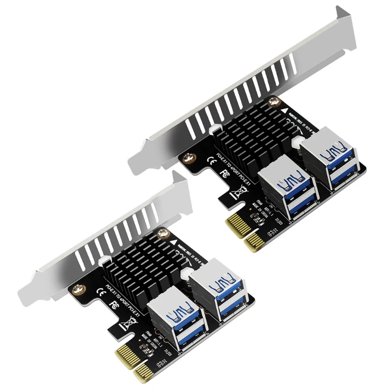 

1 to 4 PCI-E X1 to External 4 PCI-E Adapter PCI-Express 1X Riser Expansion Card