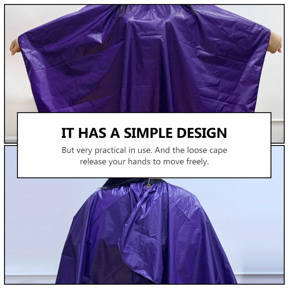

1pc Waterproof Salon Apron Thickened Hairdressing Cape Haircut Cape (Purple)