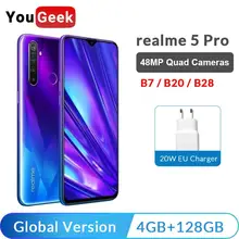 Глобальная версия realme 5 Pro Смартфон Snapdragon 712AIE Восьмиядерный 48мп четырехъядерный мобильный телефон 4035 мАч 20 Вт ЕС быстрое зарядное устройство