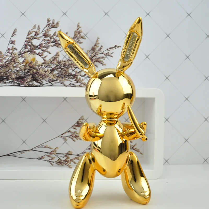Jeff Koons Кролик Милые Животные Смола скульптура свадебный декоративный шар Кролик дом в скандинавском стиле украшения Аксессуары декор для дома