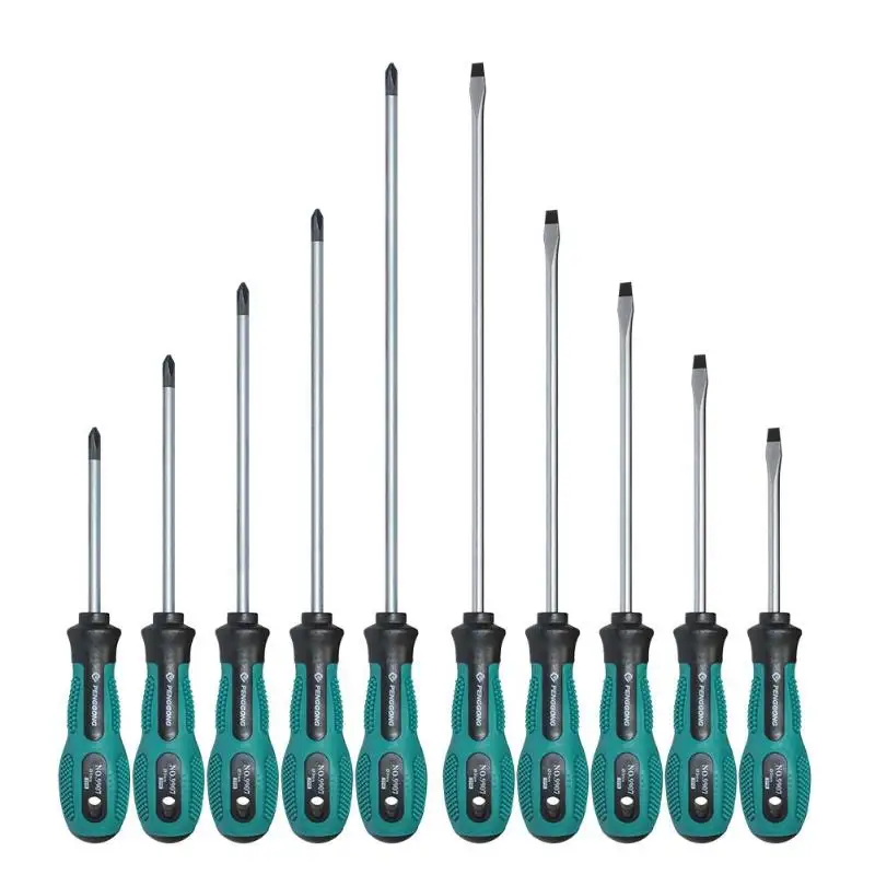 

Screwdrivers Set 10pcs 75-200mm PP Chromium Vanadium Alloy Multi-function PP Handle Security Insulated Screwdrivers Screw Driver