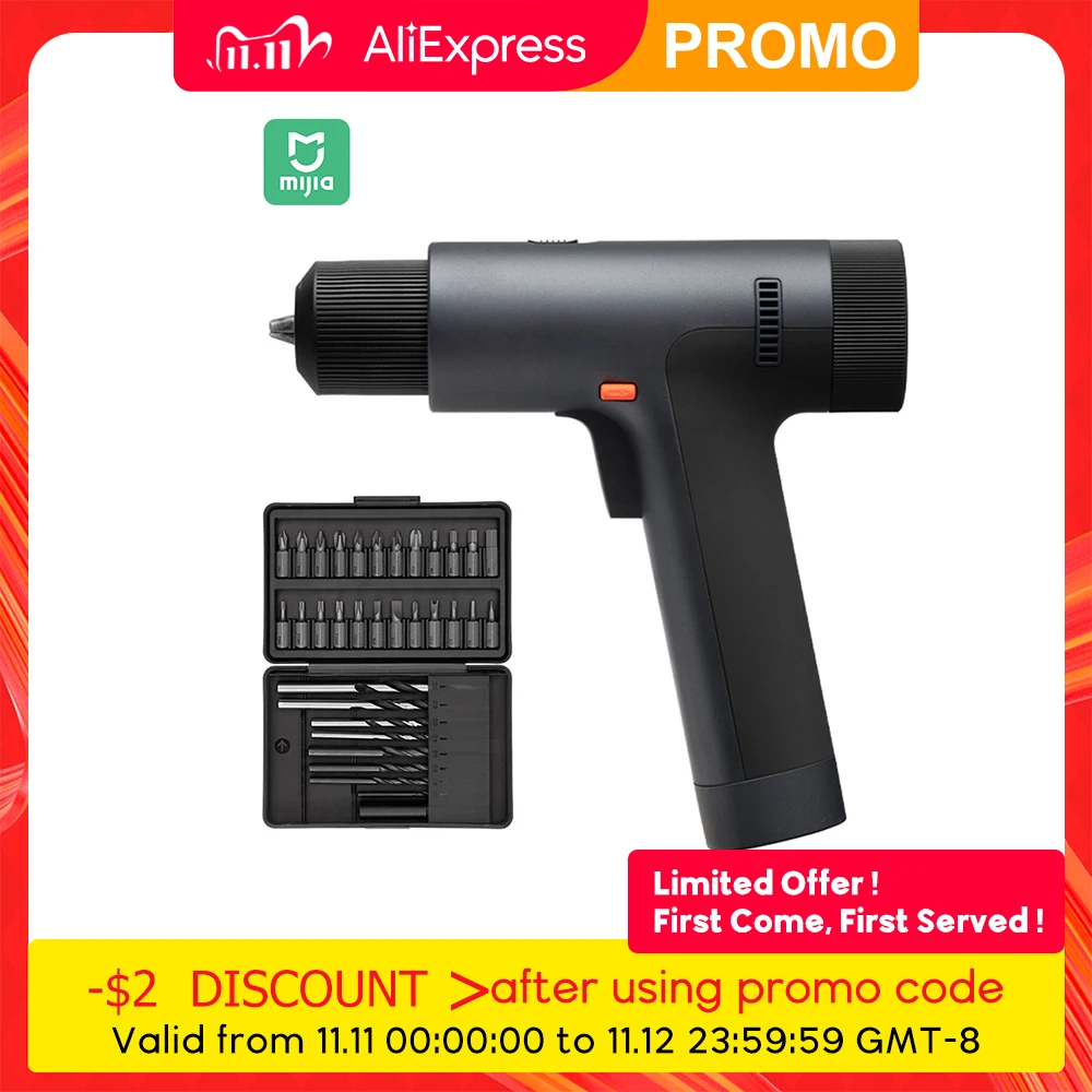 

Аккумуляторная электрическая дрель Xiaomi MIJIA, Электрическая отвертка, 3 режима, 30 интенсивностей, 32 бита, аккумулятор 2000 мАч, HD дисплей