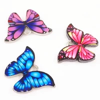 9pcs enamel butterfly pendants fashion necklace earrings metal accessories diy charms for jewelry crafts making 2216mm p393
