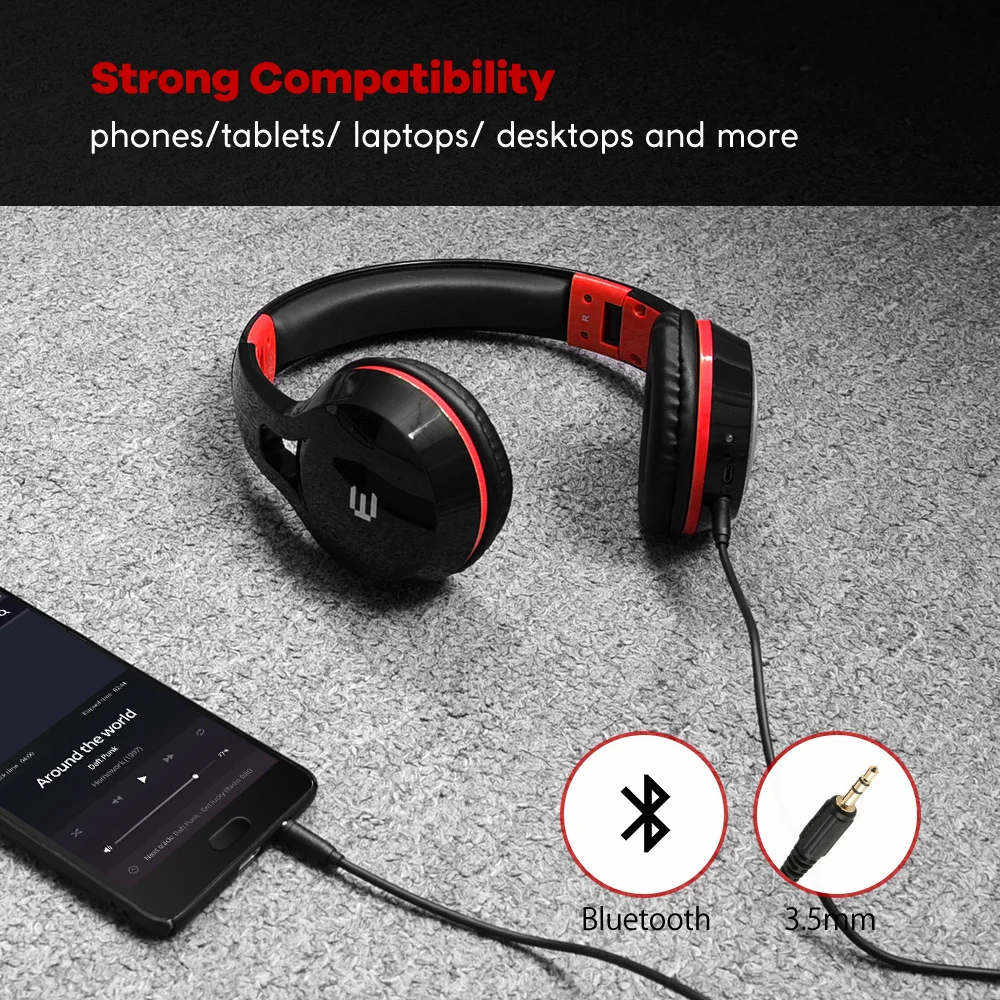 Bluetooth наушники беспроводные с шумоподавлением Hi Fi Стерео шумоподавление игровая