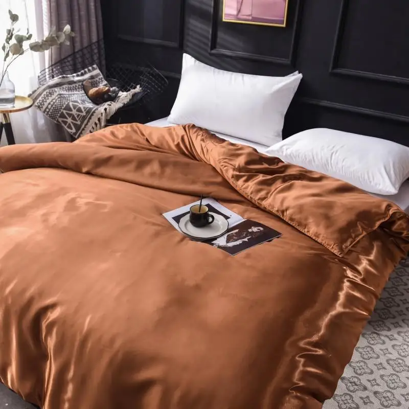 Двустороннее теплое и гладкое шелковое стеганое одеяло стильный постельный