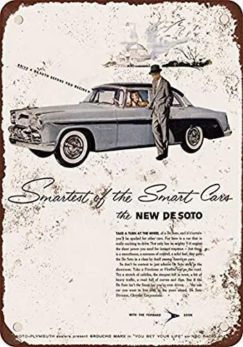 

Metal Tin Sign 1955 De Soto Vintage Look Reproduction Metal Aluminum Sign for Wall Decor 8x12 Inch