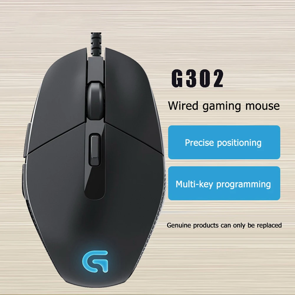 Logitech G302 эргономичная Проводная игровая мышь 6 кнопок 4000 точек/дюйм USB светильник
