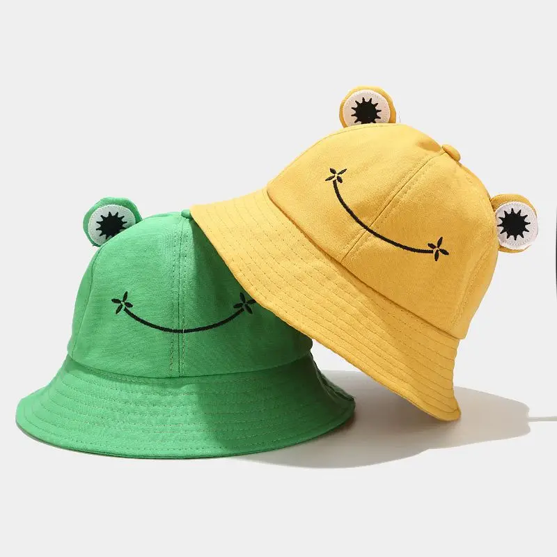 2021 Frog Bucket Hat for Women Summer Autumn Plain Female Panama Outdoor Hiking Beach Fishing Cap Sunscreen Woman Sunhat Bob