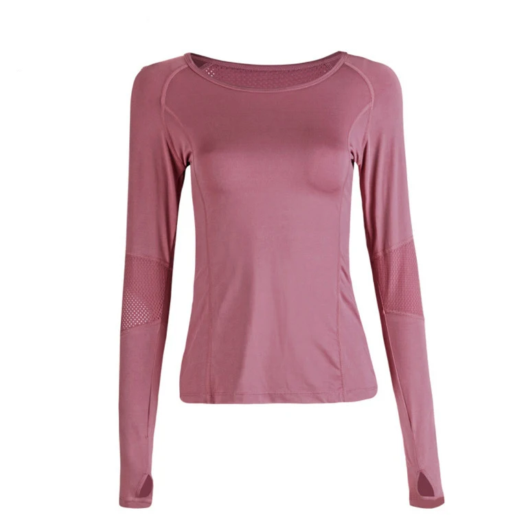 

New Sports Long T-Shirt Women's Round-Neck Slim Slimming Gym Running Fitness Top Breathable Quick-Drying Clothes Sportswear