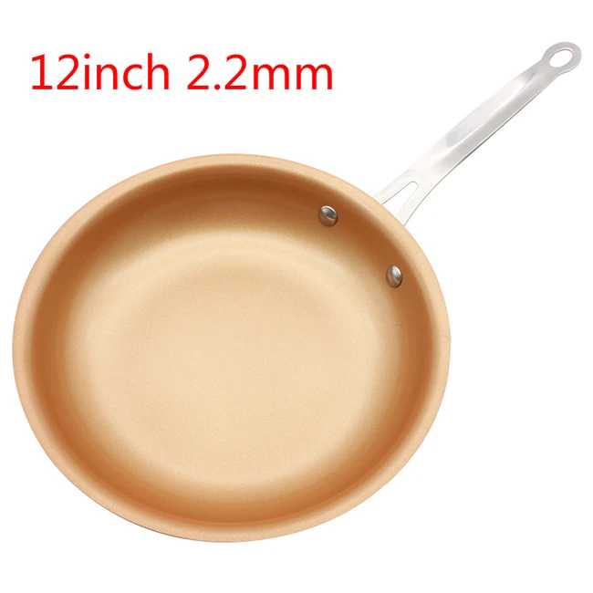 12inch B Сковороды из меди с антипригарным покрытием, сковороды из меди, сковороды с керамическим покрытием и индукционной кастрюлей - Цвет: 12inch B