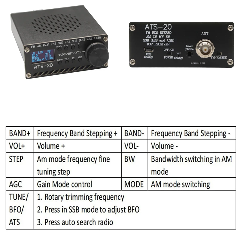 AirBand радиоприемник Si4732 FM AM (MW & SW) SSB (LSB USB) собранный с литиевой батареей + антенной