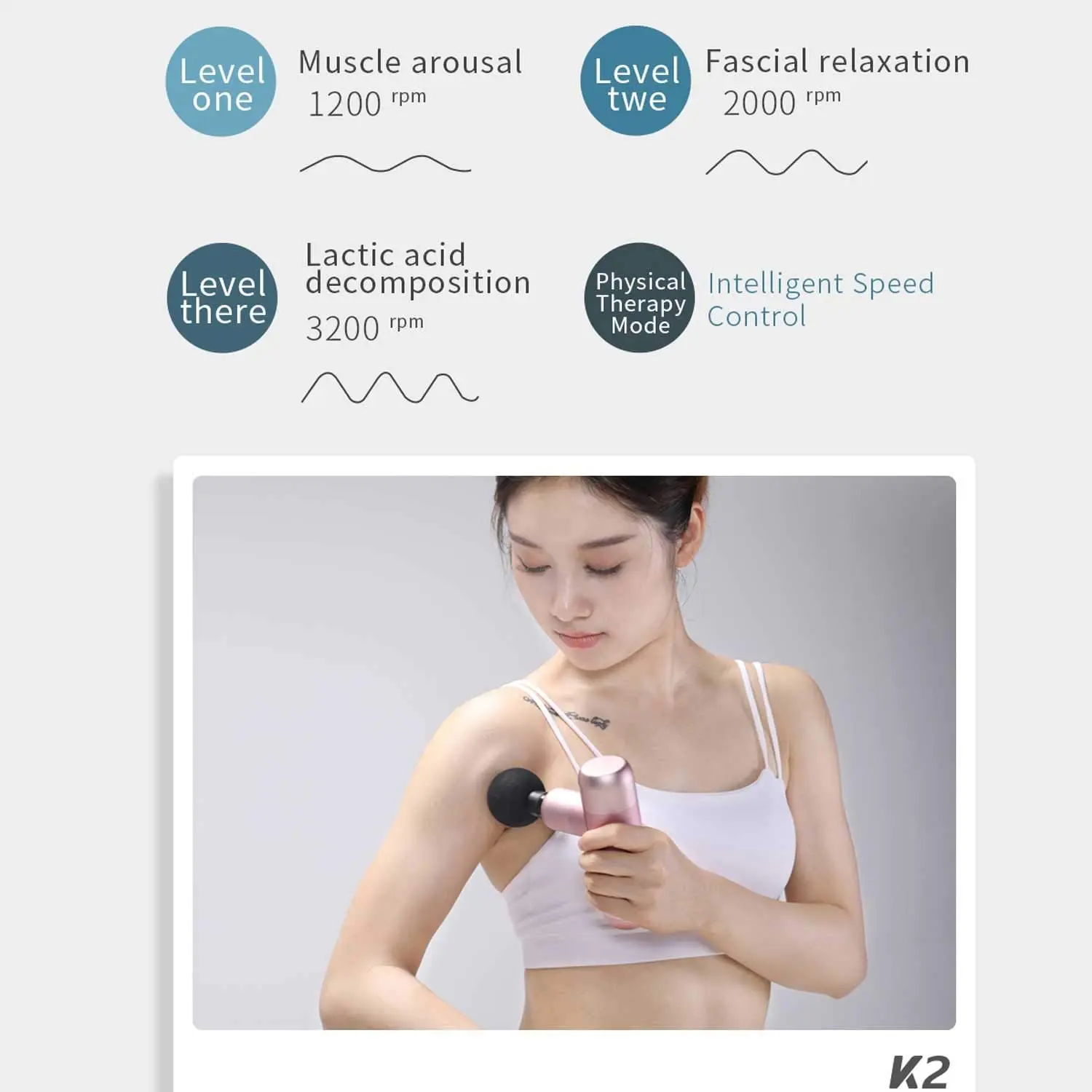 

Kica Official Portable Mini Massage Gun Deep Tissue Massage-Gun Electric Percussion Muscle Gun Massager Pain Relief Muscle