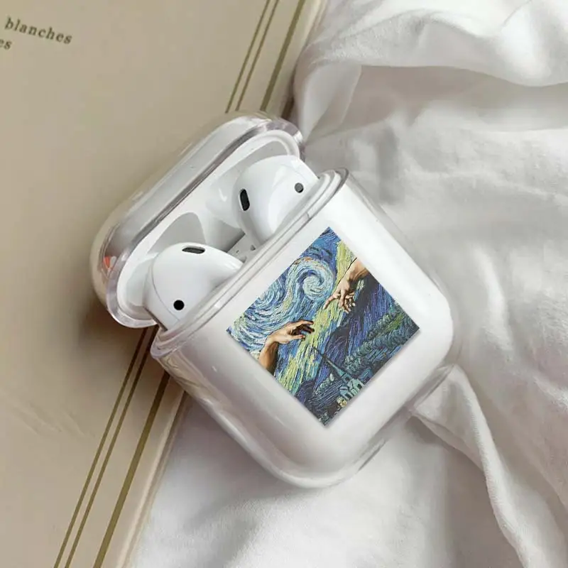 Прозрачный чехол для Airpods Art AirPods 1/2 Чехол Жесткий ПК Защитный беспроводной