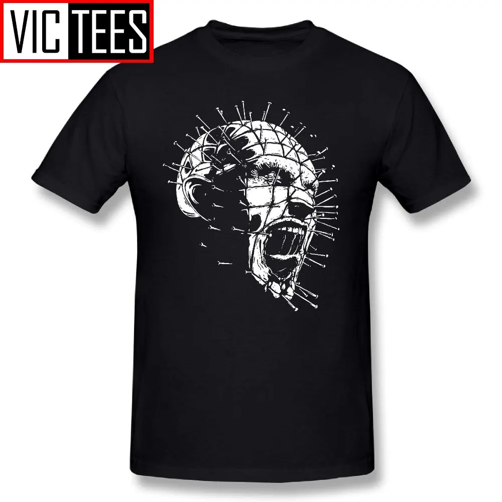 Men's Hellraiser Pinhead Horror Tee Shirts Round Collar T Shirts  Cotton Male Hot Sale T-Shirts
