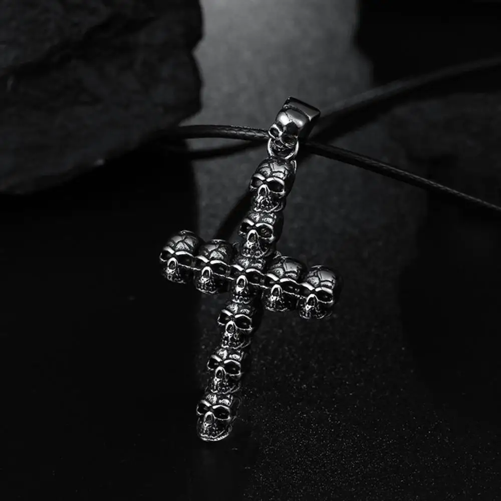 

New Skull Cross Alloy Pendant Necklace Jesus Religion Totem Pendant Necklace Vintage Men Women Jewelry