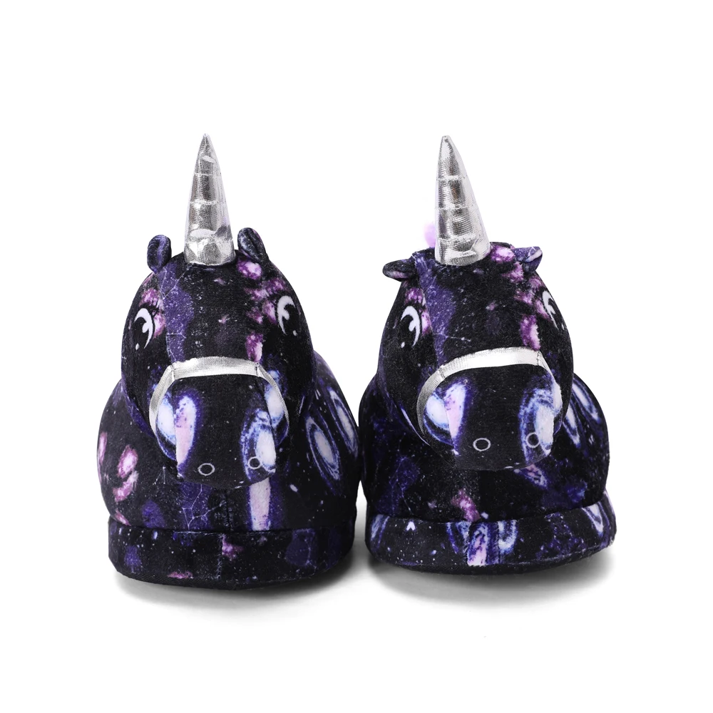 Тапочки для мальчиков с рисунком единорога Детские пижамы кигуруми Обувь
