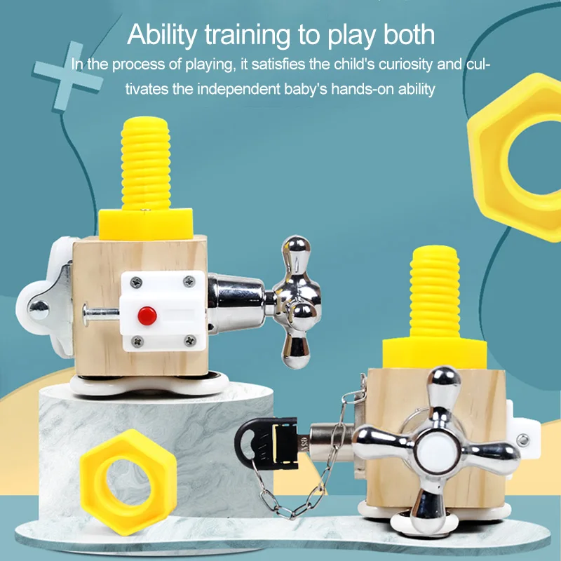 

Wooden Stainless Steel Parts Homemade Busy Block Parent-Child Interactive Educational Early Childhood Education Toy For Children
