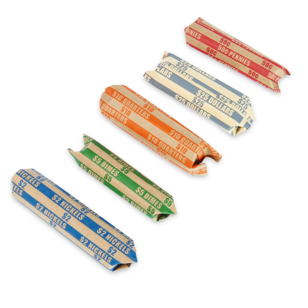 500 упаковок в ассортименте плоские полосатые обмотки для монет 100 каждого пенни