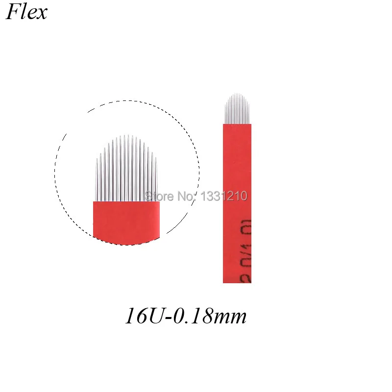 Набор 100 ламинированные иглы для микроблейдинга U образные 16 контактов 0 18 мм