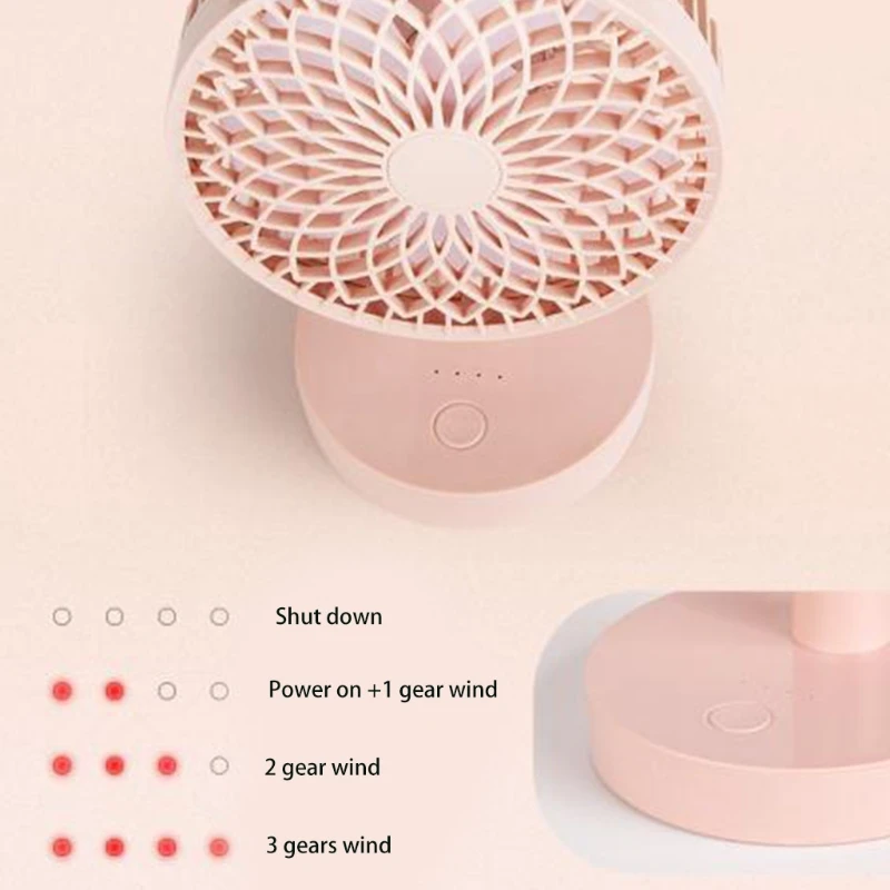 R9UD Portable Personal Fans USB Charging Table Fan Rotatable Shaking Head 3 Speed Regulation Desktop Electric for Office | Бытовая