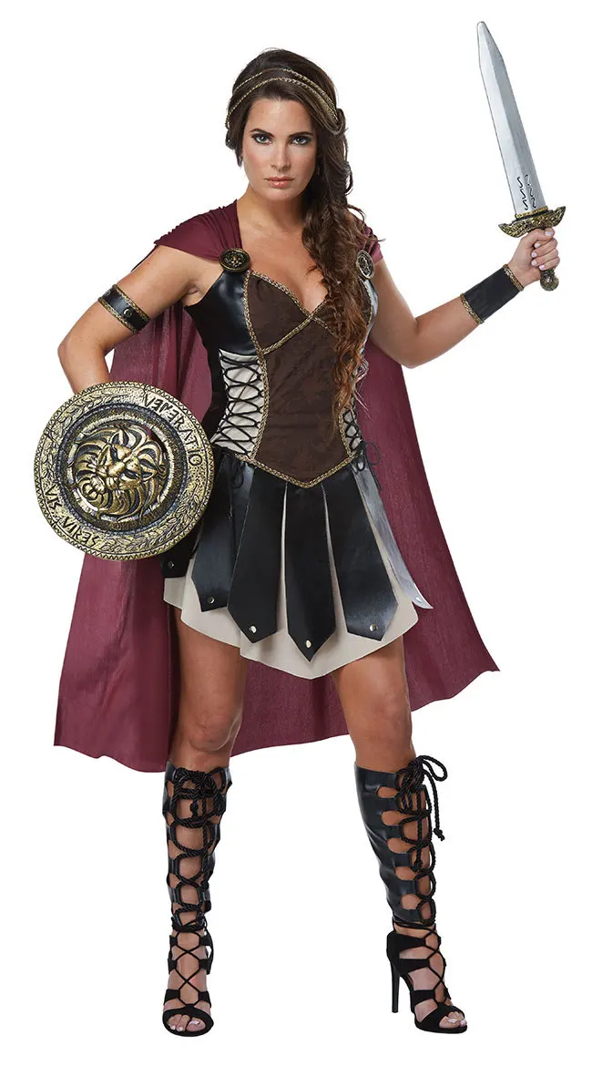 Women's Greek Roman Princess Xena Gladiator Costume Halloween Carnival Party Spartan Warriors Soldier Cosplay Costume