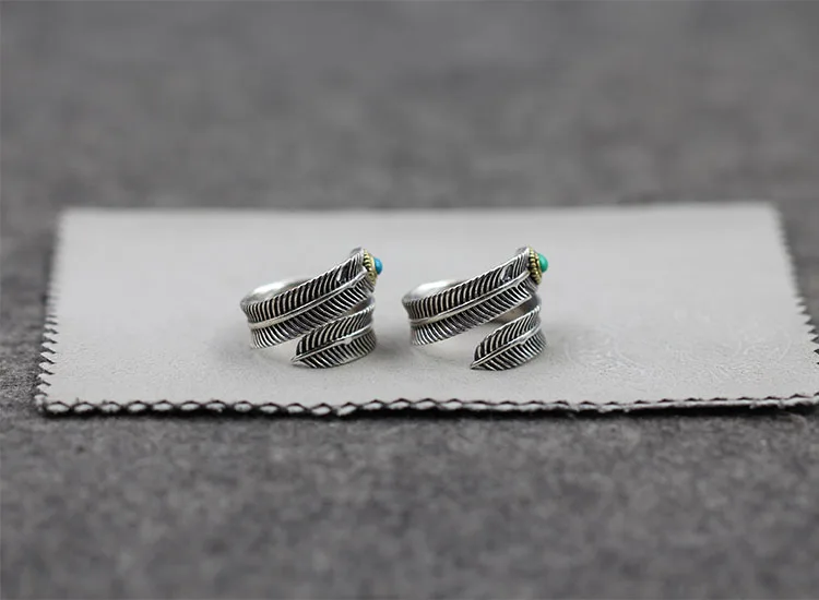 S925 Стерлинговое Серебро ажурное изделие классическая мода перья винтажный стиль