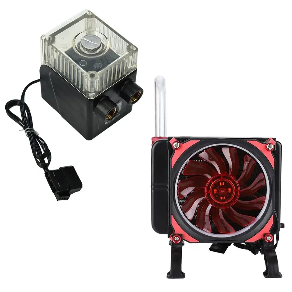 DIY PC Water Cooling Kit Liquid Computer Water-cooled Suit 120*120*25mm Fan Integrated Pump G1/4 Thread Row | Компьютеры и офис