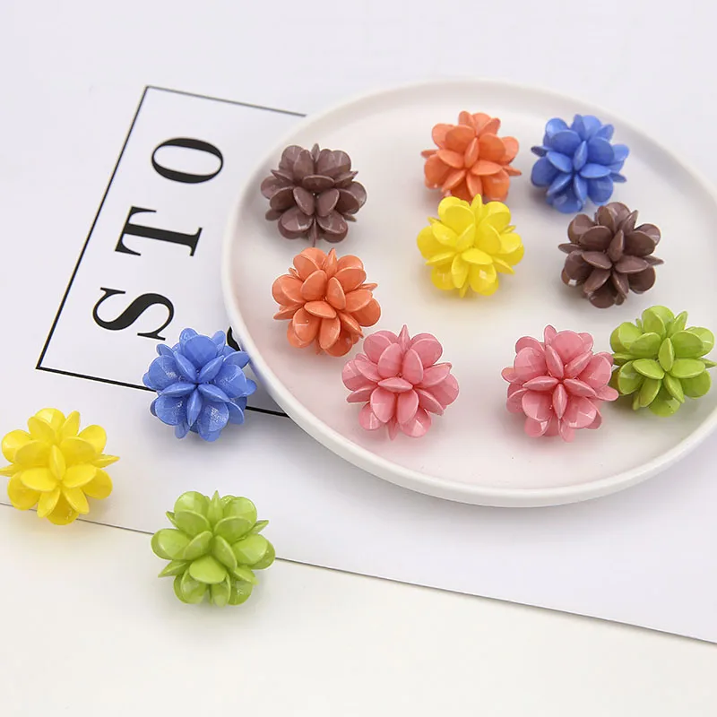 2 шт. корейские Винтажные серьги из смолы для женщин с объемным цветком и бусинами