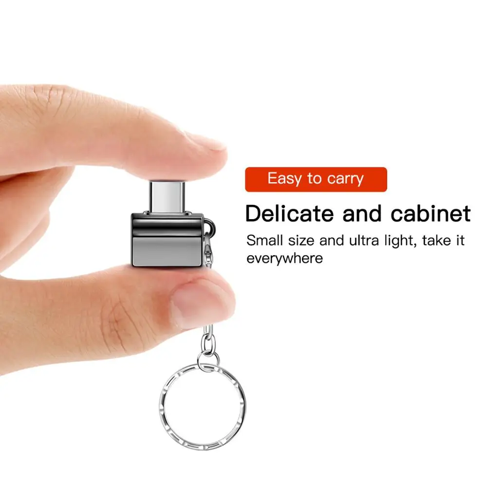 FONKEN usb type C OTG адаптер type-C конвертер USB для usb C PD зарядное устройство Мышь Клавиатура флэш-диск Портативный брелок для ключей OTG штекер