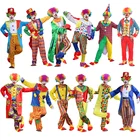 Костюмы на Хэллоуин для взрослых мужчин Забавный цирковой клоун праздничное сценическое представление шутка Забавное платье косплей для мужчин