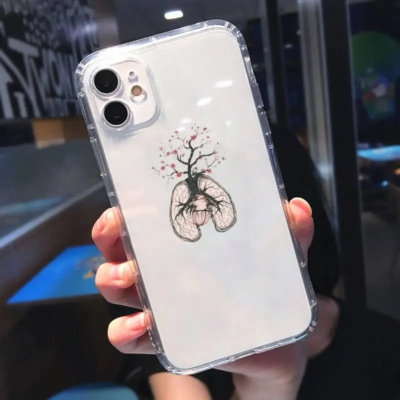 

Great Aesthetic Flower art Phone Case Transparent for Clear iPhone 11 12 8 7 6 6S Plus X 5S SE 2020 XR mini pro XS MAX