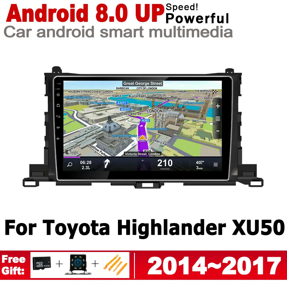 Аксессуары для Toyota Highlander XU50 2014 2015 2016 2017 автомобильный GPS-навигатор мультимедийный