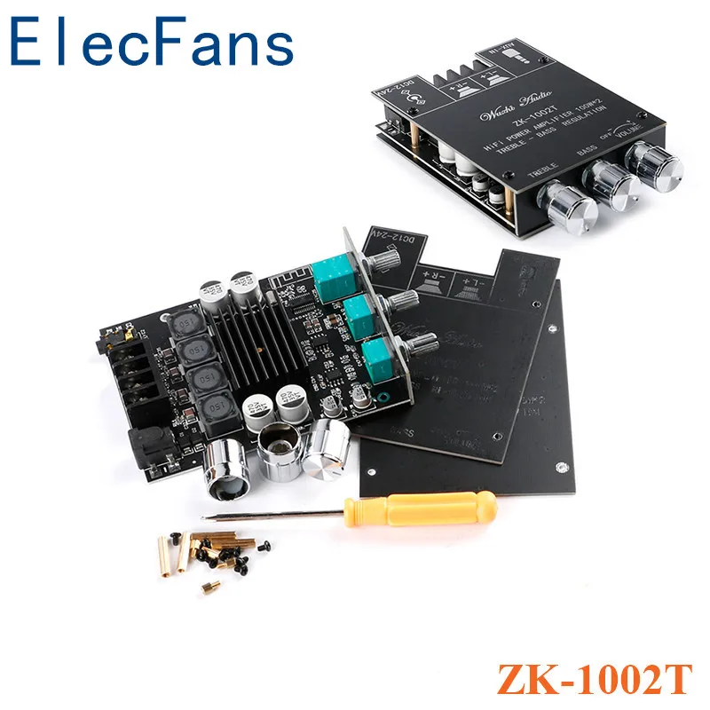 ZK-1002T TPA3116D2 Bluetooth 5 0 сабвуфер усилитель плата 2*100 Вт Высокая мощность 2 аудио стерео