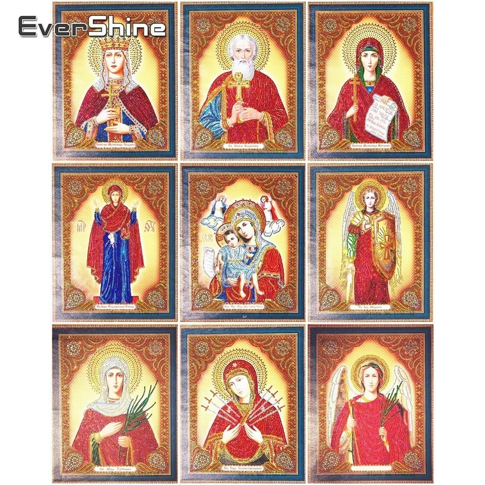 

EverShine DIY 5D Diamond Painting Virgin Mary Special Shape Diamond Painting Partial Mosaic Icon Diamond Embroidery Religion