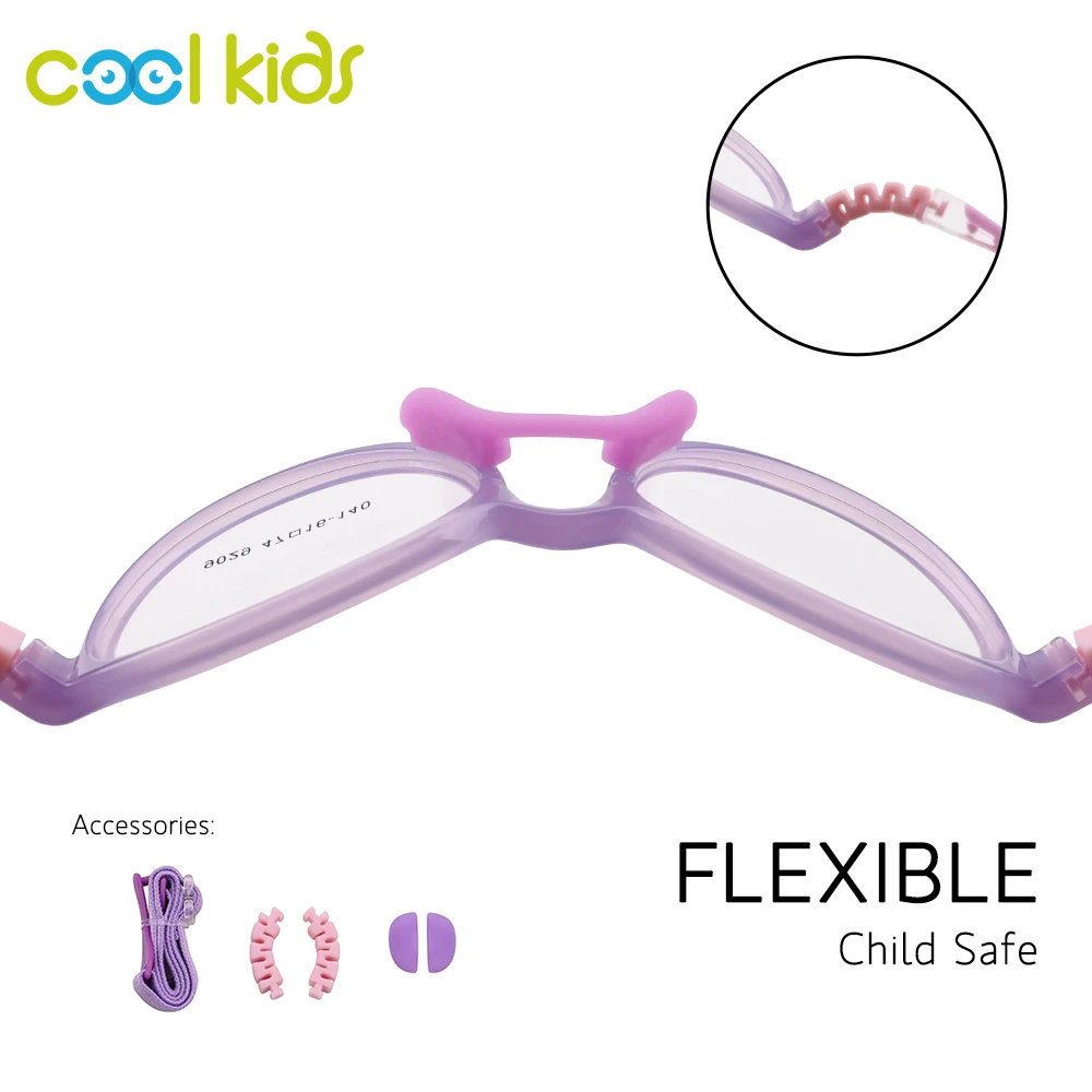 Крутая детская оправа для очков Φ Гибкая TR90 Женская с прозрачными линзами