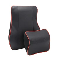 pu leather car pillow neck pillow auto car headrest cushion memory cotton safety seat support pillows car styling accessories