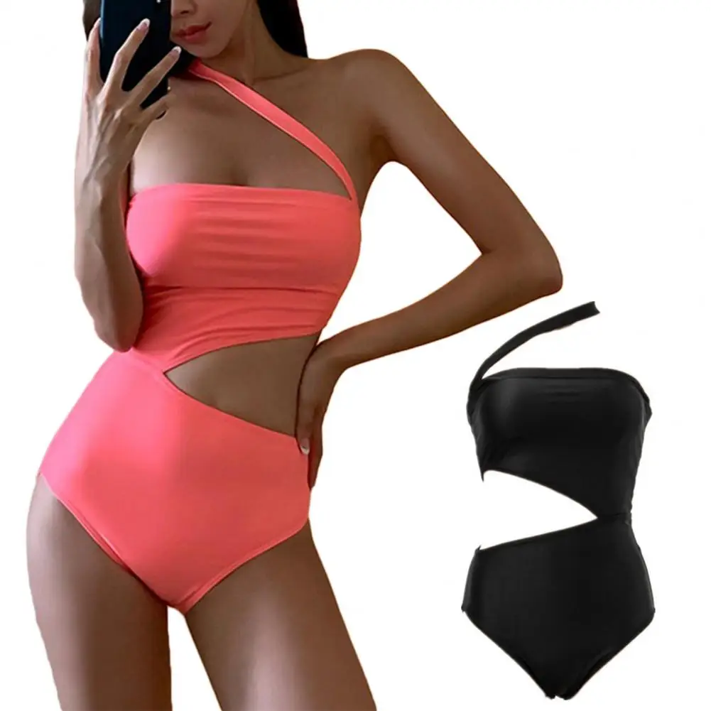 

Swimsuit Solid Color Comfortable High Elasticity Women Bathing Swimsuits for Beach