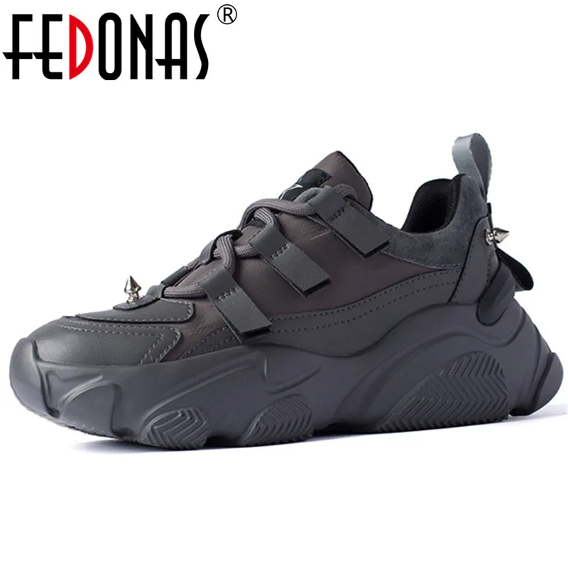 FEDONAS/Женская обувь из натуральной кожи на плоской подошве Спортивная