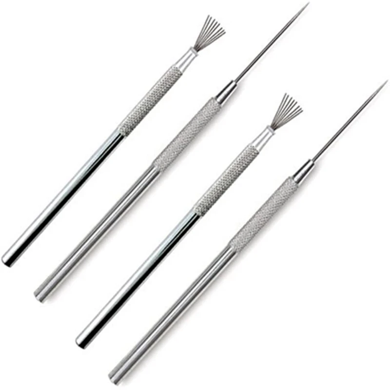 

4 Pieces Clay Ceramic Pro Needle Detail Tools and Feather Wire Texture Tool for Clay Pottery Sculpting Texturing Modeling