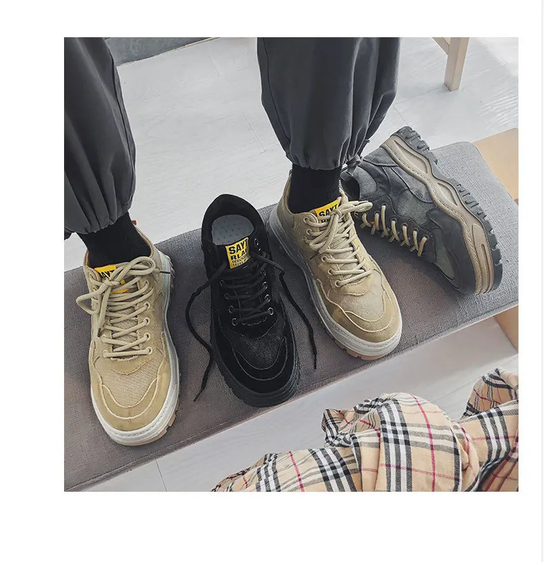 

Men's Shoes Summer 2021 New Fashion Non-slip Round-toe Lightweight Lace-up Mesh Shoes Thick-soled Low-top Casual Sneakers