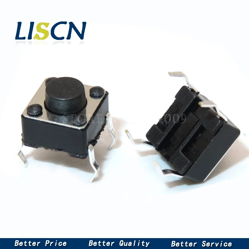 200 шт. миниатюрный мгновенный Тактильный кнопочный переключатель 6*6*5 мм 4