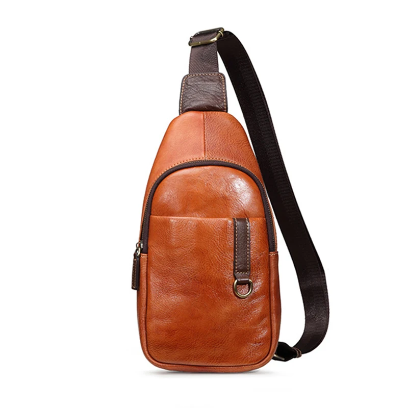 Мужской рюкзак-слинг на одно плечо из натуральной кожи | Багаж и сумки
