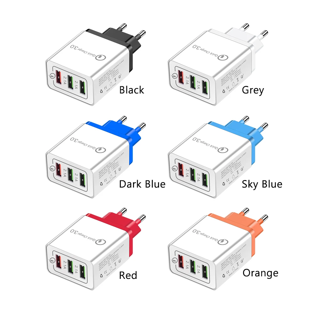 5 в Быстрая зарядка 3 0 USB Сетевое зарядное устройство с портами адаптер питания