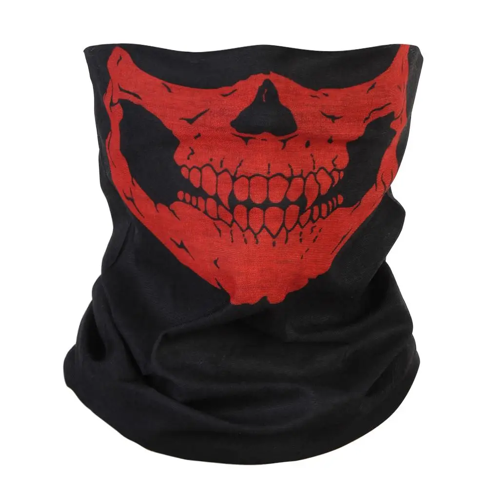 

Outdoor Bicycle Cycling Ski Windproof Skull Half Face Mask Ghost Scarf Multi Use Hiking Camping Hunting Running Neck Warmer