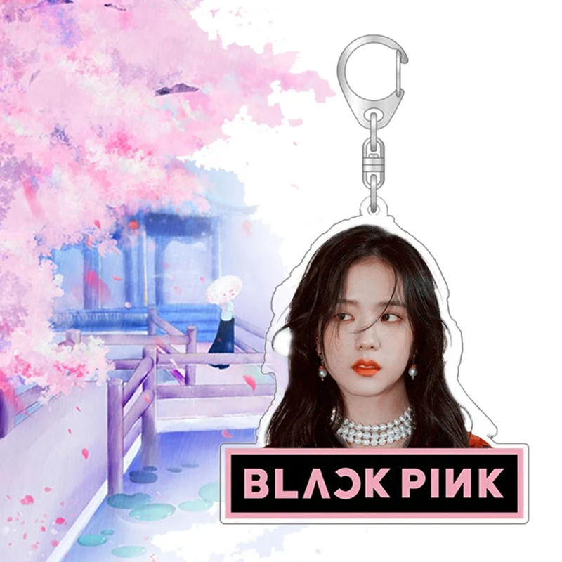 Модные Kpop черные Розовые Акриловые Брелоки для ключей держатель Lisa Rose Jennie Jisoo сумка Подвеска альбом Мода Шарм ювелирные изделия
