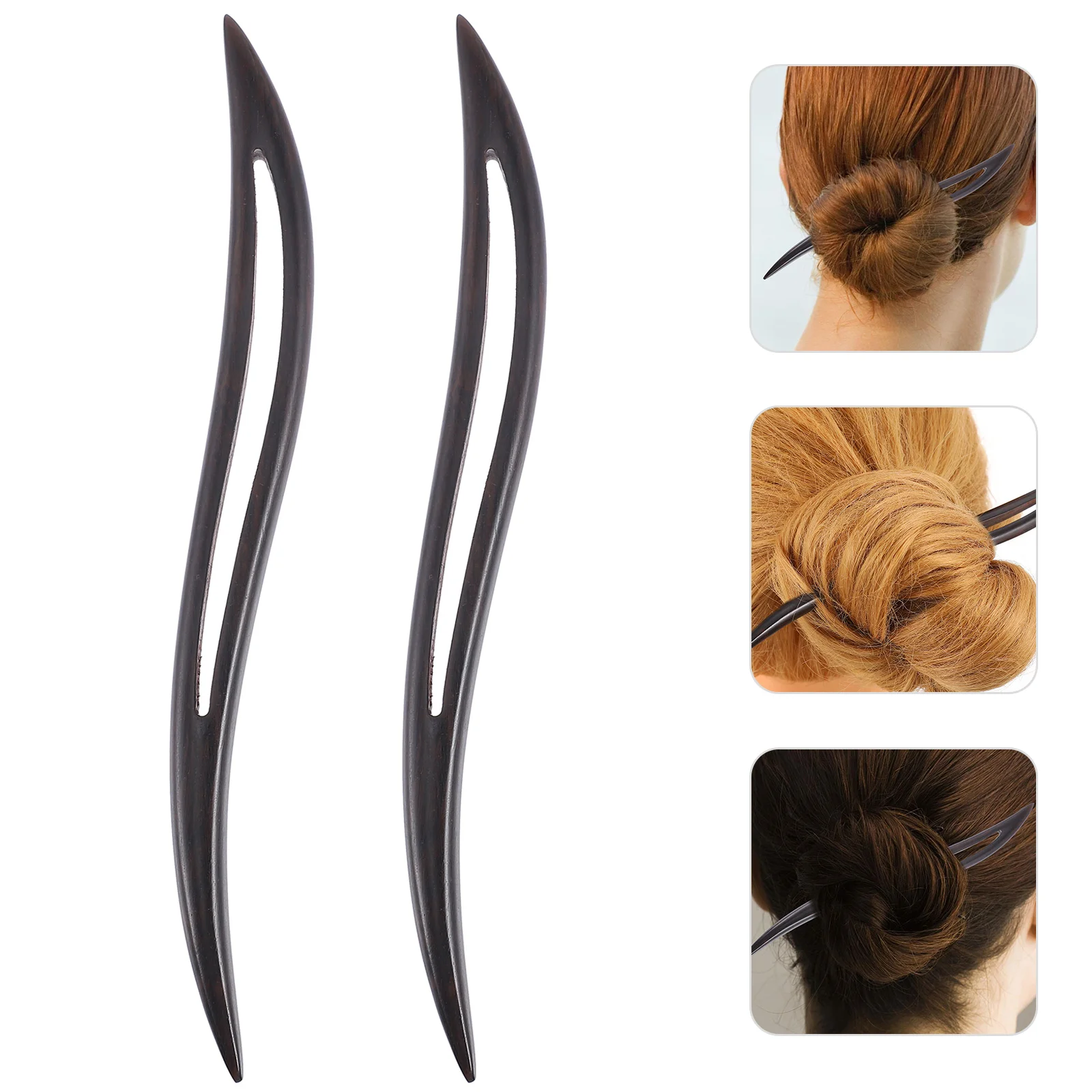 

2pcs Wooden Hair Stick Simple Hair Fork Vintage Chinese Style Headdress