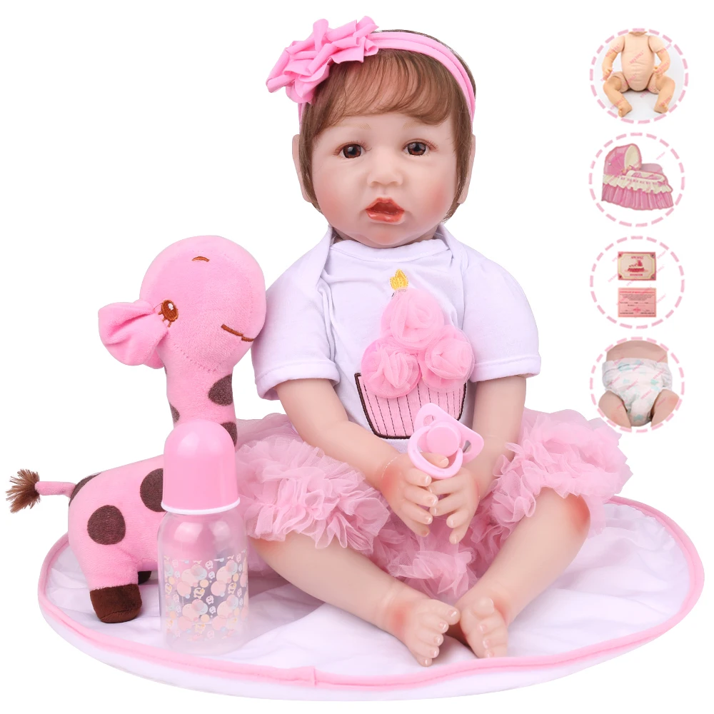 NPKDOLL 22 дюйма 55 см силиконовые куклы Новорожденные для малышей l.o.l живые
