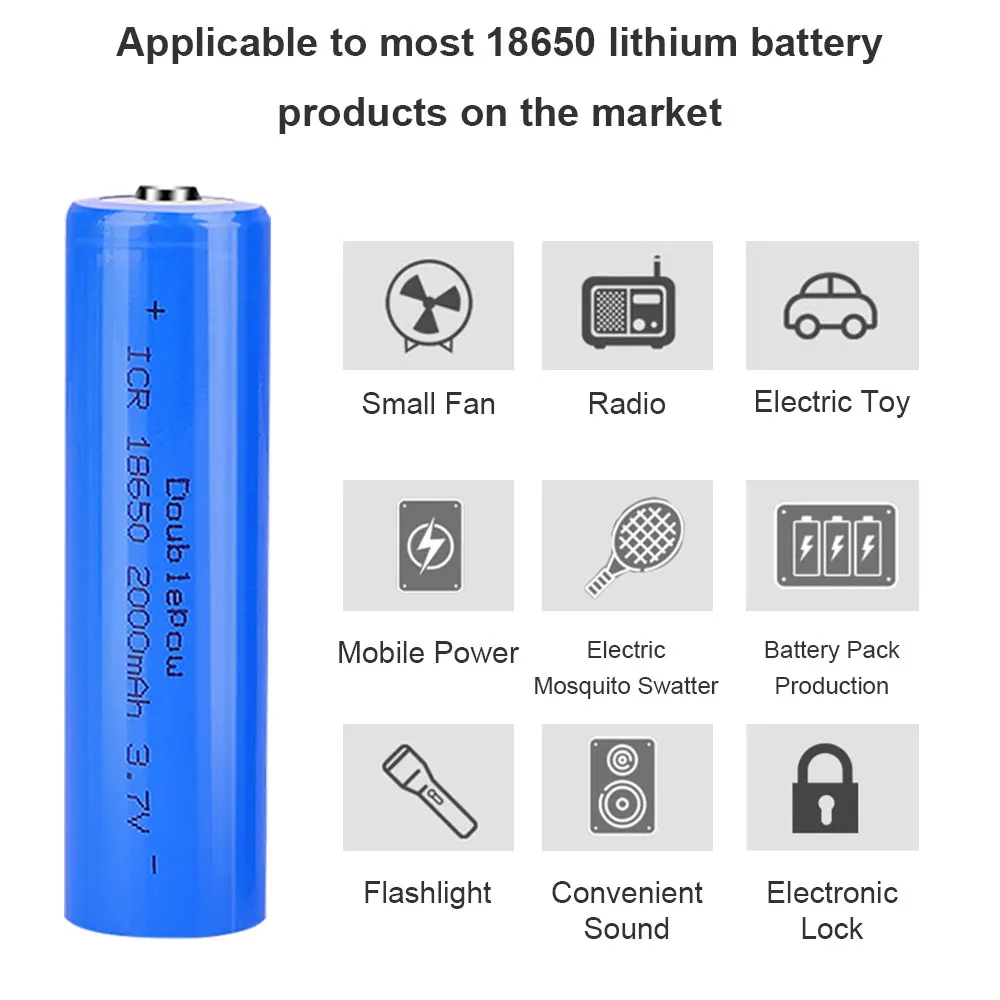Новая Оригинальная батарея Doublepow 18650 3 7 V 2000mah литиевая аккумуляторная для