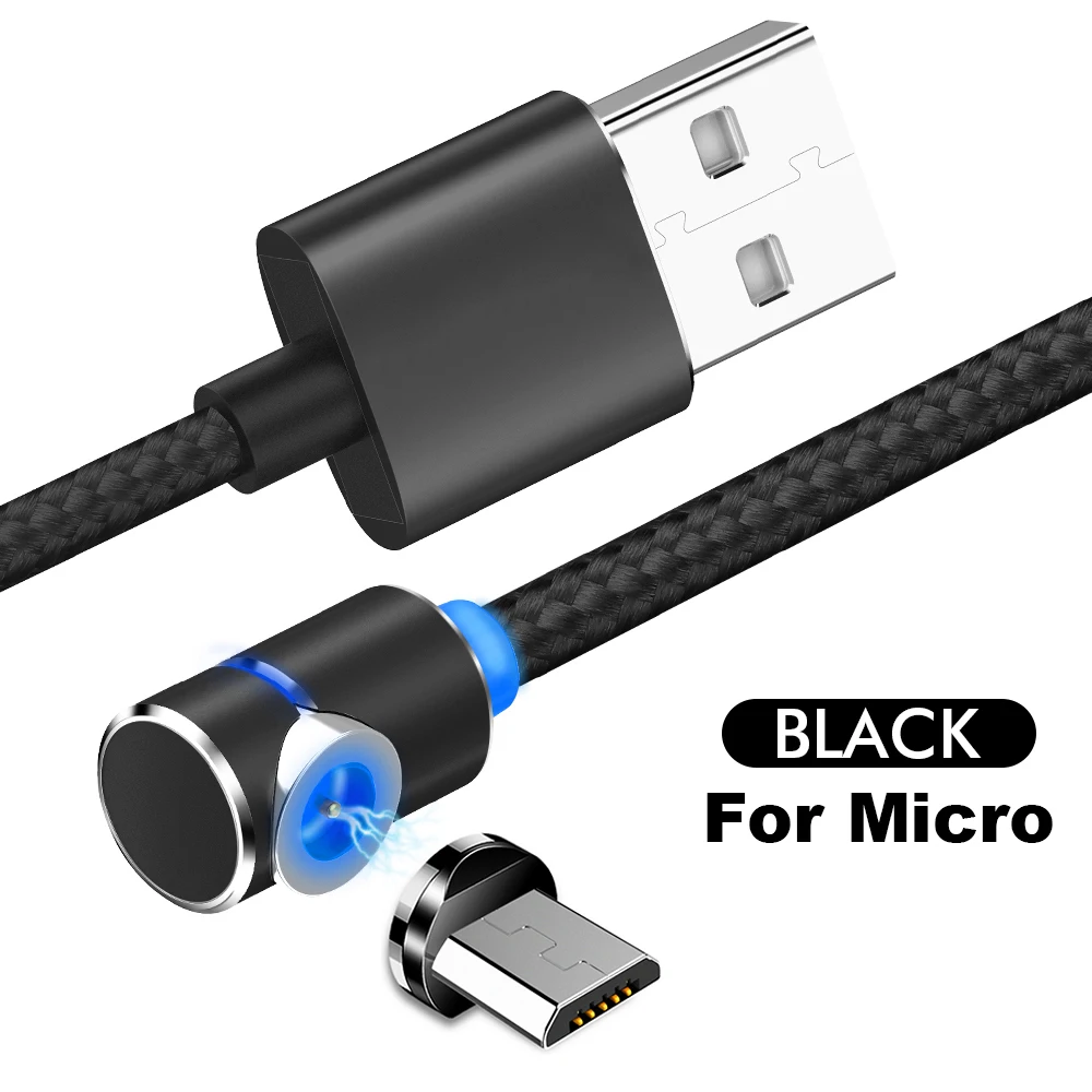 Micro USB Black Быстрая зарядка Магнитный кабель type C mi cro USB для Xiaomi mi 9 type-C Мобильный телефон магнит зарядное устройство строка данных для Red mi Note 7 8 - Цвет: Micro USB Black